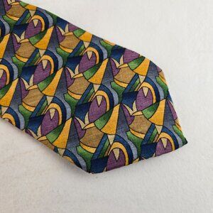 Cocktail Collection Neck Tie Mens Geometric Silk Scotch Under Microscope USA